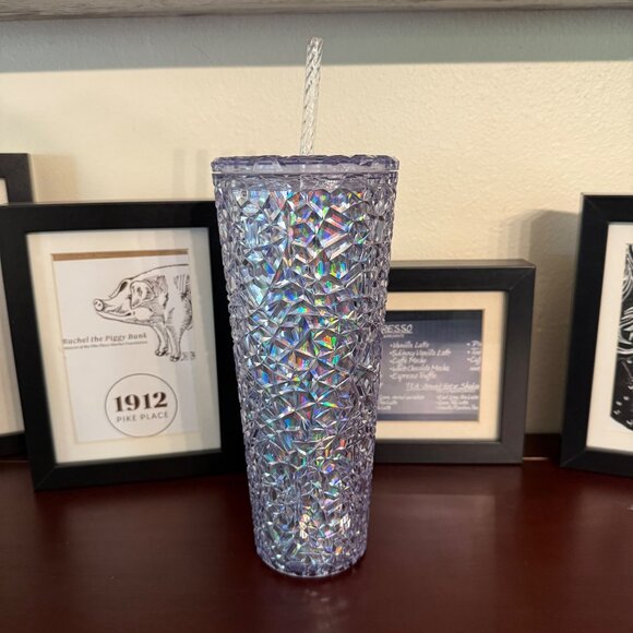 Starbucks Gem Iridescent Diamond Textured Tumbler 24 Oz With Matching Ornament - Picture 5 of 11
